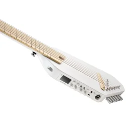Donner HUSH-I PRO Silent Travel Elektrisk Guitar m/18 indbyggede effekter inkl. taske &amp; tilbeh�r (Metallic White)