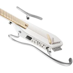 Donner HUSH-I PRO Silent Travel Elektrisk Guitar m/18 indbyggede effekter inkl. taske &amp; tilbeh�r (Metallic White)