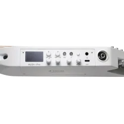 Donner HUSH-I PRO Silent Travel Elektrisk Guitar m/18 indbyggede effekter inkl. taske &amp; tilbeh�r (Metallic White)