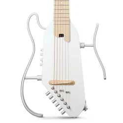 Donner HUSH-I PRO Silent Travel Elektrisk Guitar m/18 indbyggede effekter inkl. taske &amp; tilbeh�r (Metallic White)