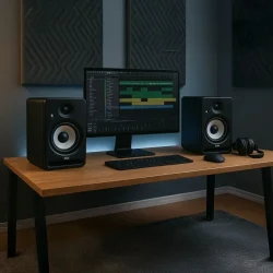 Donner DMS-5 Aktive/Passiv Studie Monitor S�t (2stk) m/�n aktiv, �n passiv h�jttaler &amp; 5,5� basenhed