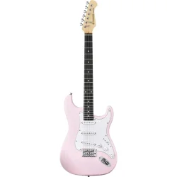 Donner DST-80 Komplet Elektrisk Guitar Begynder Pakke inkl. �veforst�rker, taske &amp; tilbeh�r (Shell Pink) 