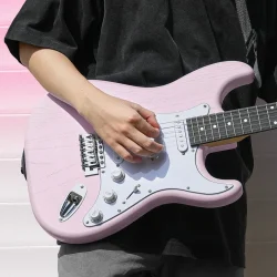 Donner DST-80 Komplet Elektrisk Guitar Begynder Pakke inkl. �veforst�rker, taske &amp; tilbeh�r (Shell Pink) 