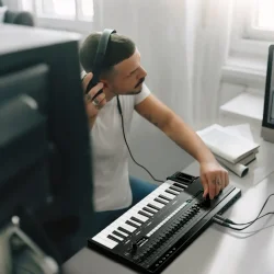Donner KB-32 Kompakt MIDI Keyboard m/32 synth-action tangenter &amp; magnetisk Snap2Connect-tilkobling 