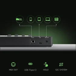 Donner KB-32 Kompakt MIDI Keyboard m/32 synth-action tangenter &amp; magnetisk Snap2Connect-tilkobling 