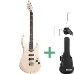 Donner DMT-66 Elektrisk Guitar m/HSS konfiguration inkl. taske &amp; tilbeh�r (Pink)
