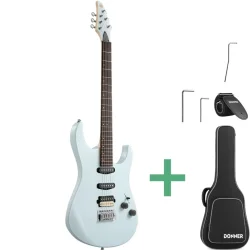 Donner DMT-66 Elektrisk Guitar m/HSS konfiguration inkl. taske &amp; tilbeh�r (Gray)