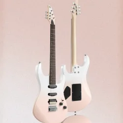 Donner DMT-66 Elektrisk Guitar m/HSS konfiguration inkl. taske &amp; tilbeh�r (Pink-White)