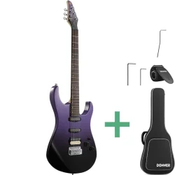 Donner DMT-66 Elektrisk Guitar m/HSS konfiguration inkl. taske &amp; tilbeh�r (Midnight Purple)