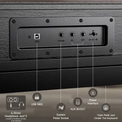 Donner Oura S300 Elektrisk Klaver 88 m/v�gtede hammer-action tangenter