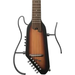Donner HUSH-I PRO Silent Travel Elektrisk Guitar m/18 indbyggede effekter inkl. taske &amp; tilbeh�r (Sunburst Spruce)