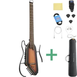Donner HUSH-I PRO Silent Travel Elektrisk Guitar m/18 indbyggede effekter inkl. taske &amp; tilbeh�r (Sunburst Spruce)