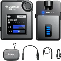 Donner CV-3 Tr�dl�st In-Ear Monitorsystem m/Mono/Stereo, 8 Kanaler &amp; Farvedisplay