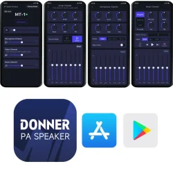 Donner MT-1 Aktiv H�jttaler 300W B�rbart PA-anl�g m/8" woofer, Bluetooth 5.0 &amp; Genopladeligt Batteri