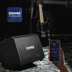 Donner MT-1 Aktiv H�jttaler 300W B�rbart PA-anl�g m/8" woofer, Bluetooth 5.0 &amp; Genopladeligt Batteri