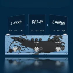 Donner MIYAVI Double Swords Dimension Weaver Chorus/Delay/Reverb Guitar Effekt Pedal (3-i-1 Atmosf�risk Effektpedal)