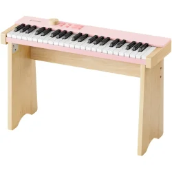 Donner KIDO V-20 Massivt Tr� Elektrisk B�rne Klaver m/44 tangenter, 20 lyde, 40 sange &amp; 40 rytmer (Light Pink) inkl. matchende tr�ben