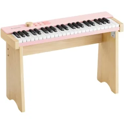 Donner KIDO V-20 Massivt Tr� Elektrisk B�rne Klaver m/44 tangenter, 20 lyde, 40 sange &amp; 40 rytmer (Light Pink) inkl. matchende tr�ben