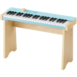 Donner KIDO V-20 Massivt Tr� Elektrisk B�rne Klaver m/44 tangenter, 20 lyde, 40 sange &amp; 40 rytmer (Light Blue) inkl. matchende tr�ben