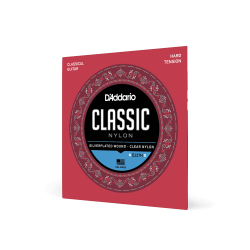 D'Addario Fretted EJ27H Classic Nylon Student Hard Tension Klassisk Guitar Strengest