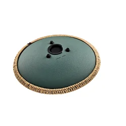 Meinl Sonic Energy OSTD3DGE Oktav Steel Tongue Drum (F-dur, 9 toner, 432 Hz, m�rkegr�n, blomsterdesign) inkl. tilbeh�r