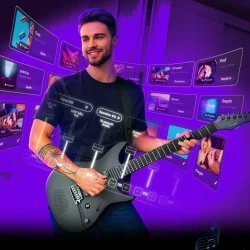 Enya Inspire Carbonfiber Elektrisk Guitar m/15 watt h�jttaler &amp; tr�dl�s bluetooth m.m.