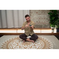 Meinl Sonic Energy PSTD4DGGOL 3" Pocket Steel Tongue Tromme (A-dur, 6 toner, 440 Hz, m�rkegr�n, Germ of Life)