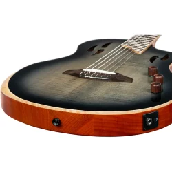 Ortega RTPG-LS1 TourPlayer Serien Nylonstrenget Guitar m/mikrofon, thin body &amp; slim neck inkl. taske (Grey Burst)