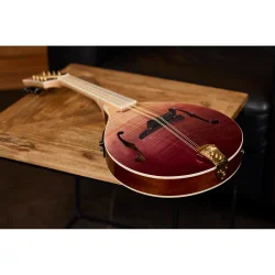 Ortega RMAE200PF Americana Serie A-style Mandolin m/mikkrofon inkl. kuffert (Flamed Maple/Mahogany purple fade)