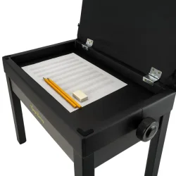 George Hennesey Harmony Klaverb�nk m/polstret s�de &amp; opbevaringsrum (sort)