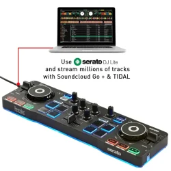 Hercules DJControl Starlight Ultra Kompakt DJ Controller m/indbygget lydkort (Begynder Controller)