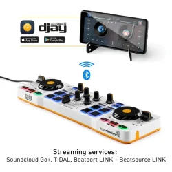 Hercules DJControl Mix Ultra Kompakt Smartphone &amp; Tablet DJ Controller (Tr�dl�s Bluetooth)