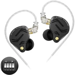 KZ ZS12 Pro X Hybrid In-Ear H�retelefoner m/12 Drivere &amp; Tuning-Switches