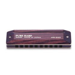 Suzuki MR-550 Pure Harp Mundharmonika Tone C 10 Huls Tr� Blues Mundharpe inkl. opbevarings�ske