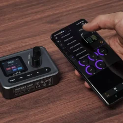 M-vave Pocket Amp Guitar Multieffekt &amp; Forst�rker m/80 hukommelsespladser &amp; indbygget batteri 