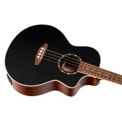 Ortega D8CE-4 4-str. Akustisk bas med mik, Cutaway, Black