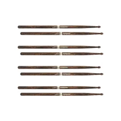 Promark R5BFG-4P Rebound FireGrain 5B Lacquered FireGrain Hickory Acorn Wood Tip Trommestikker 4-pak