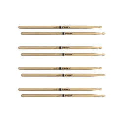 Promark TX5BW-4P Classic Forward 5B Lacquered Hickory Oval Wood Tip Trommestikker 4-pak 