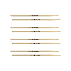 Promark TX7AW-4P Classic Forward 7A Lacquered Hickory Oval Wood Tip Trommestikker 4-pak 