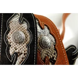 Franklin Strap 8S1B-BK-SN Sculpted Suede-Snakeskin Leather 2.5� Ruskind m/slangeskindl�der Guitarrem