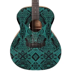 Tyma V-3E Maze Grand Auditorium Western Guitar m/mikrofon inkl. luksus taske 