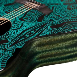 Tyma V-3E Maze Grand Auditorium Western Guitar m/mikrofon inkl. luksus taske 