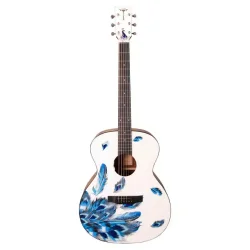 Tyma V-3E PLUM Western Guitar inkl. kraftig transporttaske &amp; rem