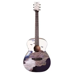 Tyma V-3E Ukiyoe Western Guitar inkl. kraftig transporttaske &amp; rem