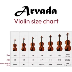 Arvada VIO-180 4/4 Strrelse Violin inkl. bue, harpiks &amp; kuffert 