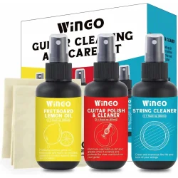 Wingo Carekit Komplet Guitar Reng�ringss�t (Fretboard Oil, Polish, String Cleaner &amp; Klude)